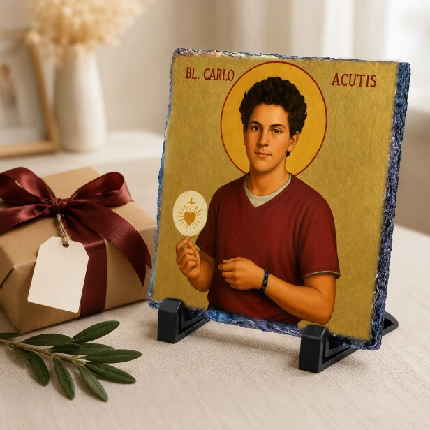 Błogosławiony Karol Acutis - Obrazek Religijny na granicie