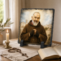 FOTOGRANIT z wizerunkiem Ojca Pio – obrazek religijny na granicie | Linia AUREA STONE™