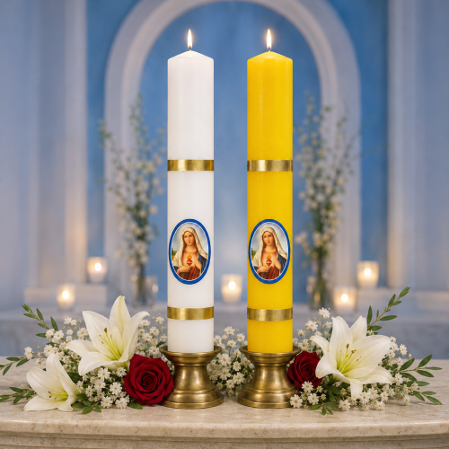 Świeca gromniczna Serce Matki Bożej – Ø 30 mm, wysokość 30 cm