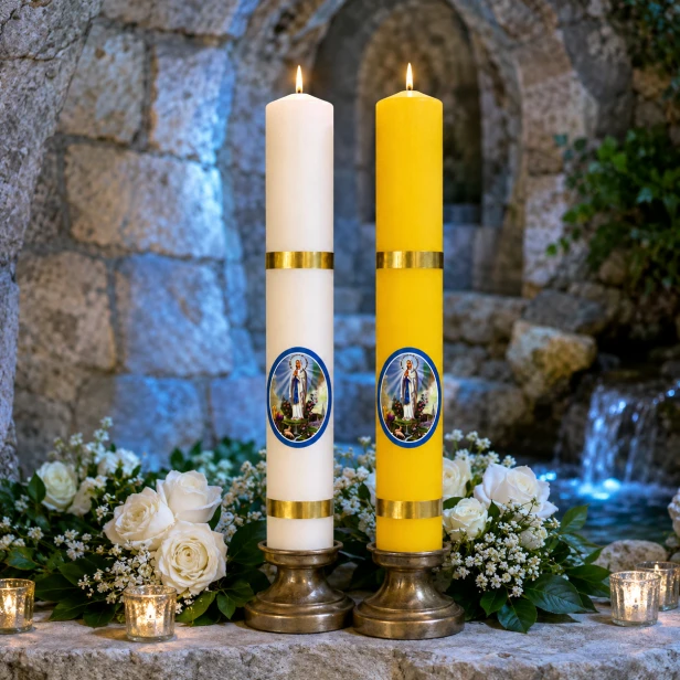 Świeca gromniczna Matka Boska z Lourdes – Ø 30 mm, wysokość 30 cm