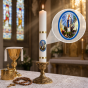 Świeca gromniczna Matka Boska z Lourdes – Ø 30 mm, wysokość 30 cm