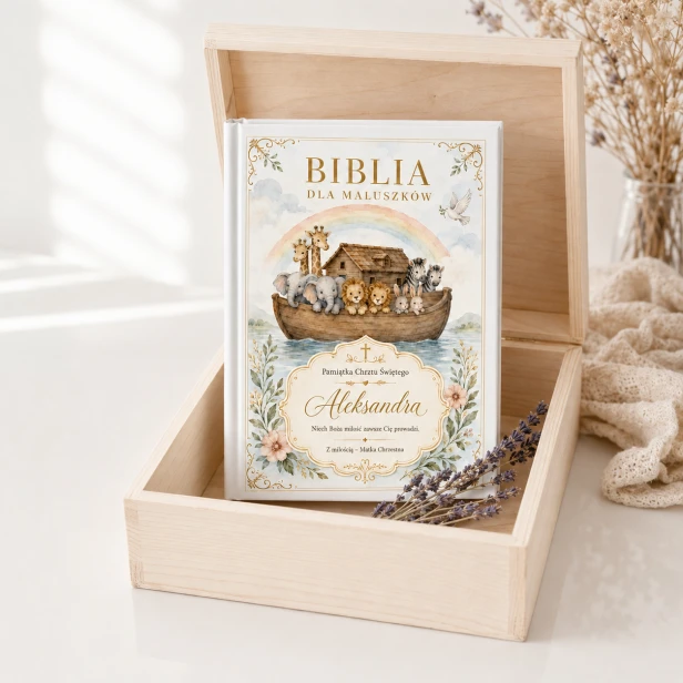 Biblia dla maluszków z dedykacją – Pamiątka Chrztu Świętego | Prezent dla dziecka