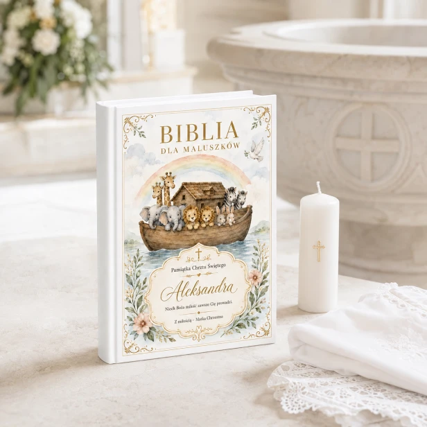 Biblia dla maluszków z dedykacją – Pamiątka Chrztu Świętego | Prezent dla dziecka