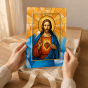 Najświętsze Serce Jezusa – obraz na szkle z efektem witrażu 3D [różne rozmiary]