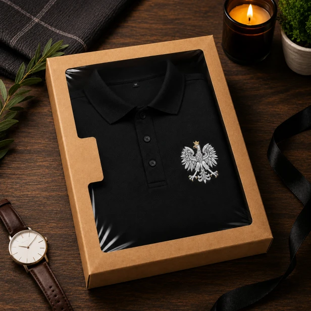 Koszulka patriotyczna Orzeł Królewski – eleganckie opakowanie SacrumStyle™