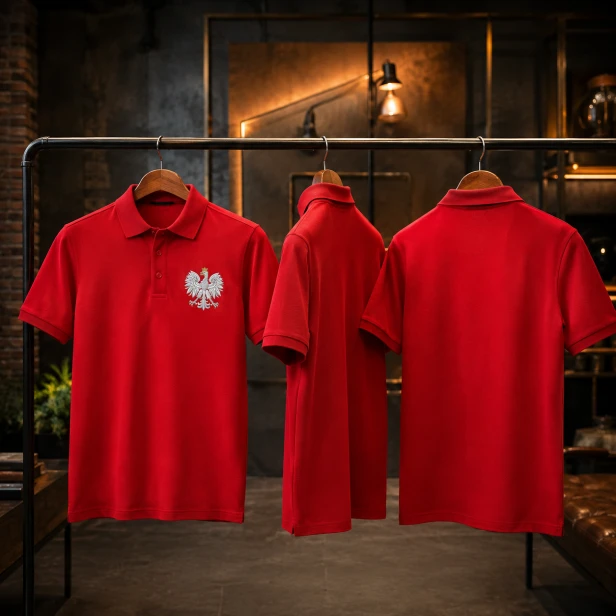 Czerwone koszulki polo z Orłem Królewskim – kolekcja patriotyczna SacrumStyle™