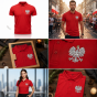 Koszulka polo Orzeł Królewski – czerwona SacrumStyle™ w różnych ujęciach