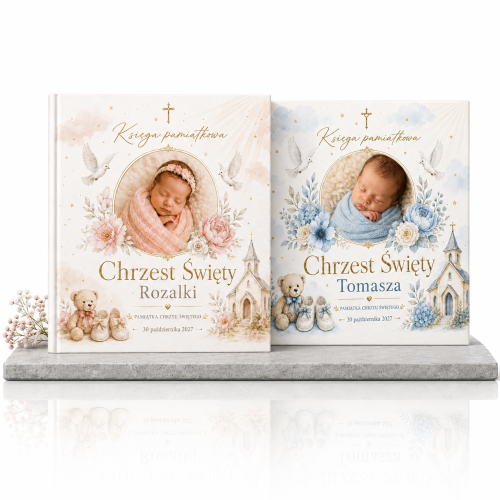 Personalizowana księga pamiątkowa na Chrzest DZIECKO BOŻE™ – zdjęcie dziecka