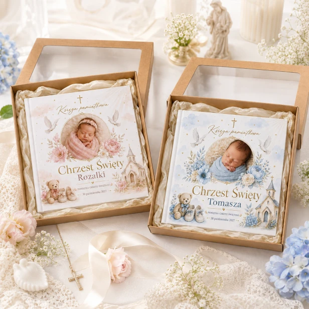 Personalizowana księga pamiątkowa na Chrzest DZIECKO BOŻE™ – zdjęcie dziecka