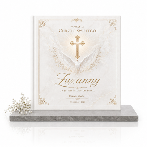 Księga Gości na Chrzest SACRA™ – personalizowana księga pamiątkowa