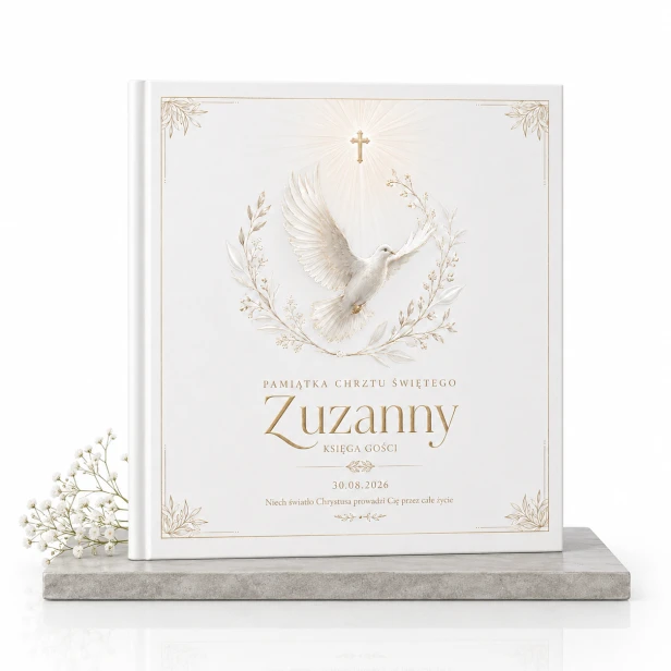 Księga Gości na Chrzest COLUMBA™ – personalizowana księga pamiątkowa
