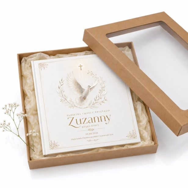 Księga Gości na Chrzest COLUMBA™ – personalizowana księga pamiątkowa