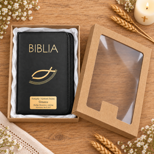 Czarna Biblia Paulistów z grawerem – pamiątka religijna