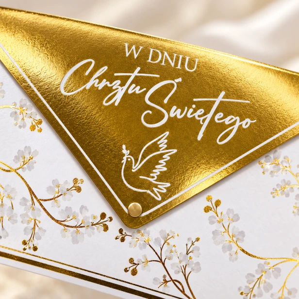 Koperta na pieniądze na Chrzest Święty z życzeniami | SacraEnvelope™ GOLDEN DOVE