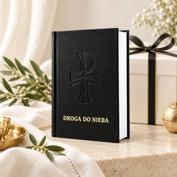 Czarny modlitewnik Droga do Nieba jako elegancki prezent religijny