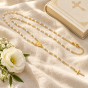 Różaniec naszyjnikowy srebrny pozłacany 925 z perełkami 3,5 mm – 50 cm | 6,5 G