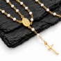 Różaniec naszyjnikowy srebrny pozłacany 925 z perełkami 3,5 mm – 50 cm | 6,5 G