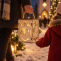 Lampion roratni drewniany LED z uchwytem – BIAŁY – Światło Czystości i Nadziei