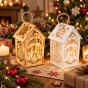Lampion Roratni Drewniany LED z Uchwytem – EKO Symbol Adwentu [kolorystyka do wyboru]