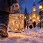 Lampion roratni drewniany LED z uchwytem – NATURALNY – Światło Wiary i Prostoty