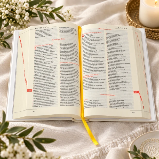 Biblia – Pamiątka Pierwszej Komunii Świętej z dedykacją i planem lektury, Biblia Paulistów