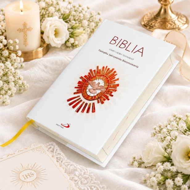 Biblia w pudełku drewnianym EKO ♻ – nadruk Ink-Jet, Pamiątka Sakramentu Bierzmowania