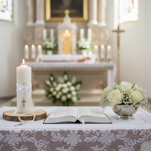 Nowy Testament – Biblia Tysiąclecia z nadrukiem IHS | Format kieszonkowy Pallottinum | Pamiątka Pierwszej Komunii Świętej - aranżacja