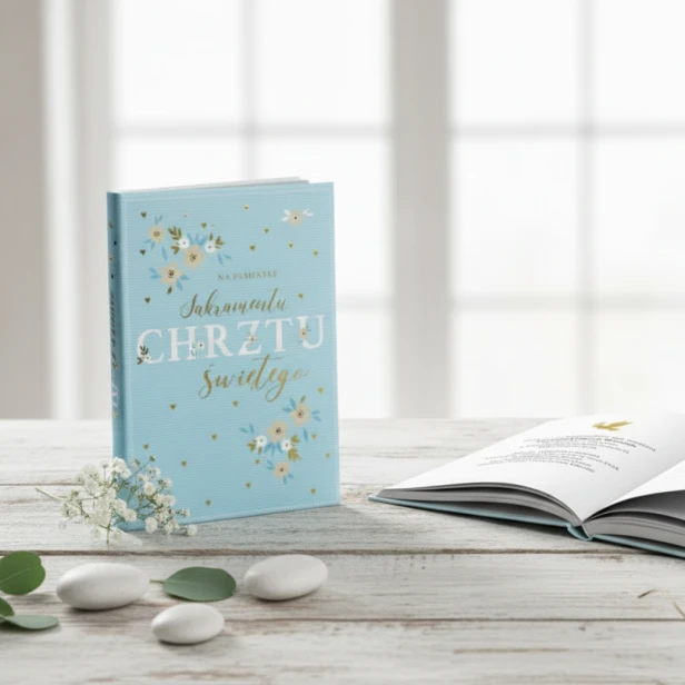 Aranżacja produktowa – Royal Blue pamiątka Chrztu Świętego