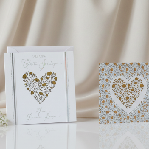 Karnet ANIELSKA BIEL XL na Chrzest Święty – elegancka kartka premium