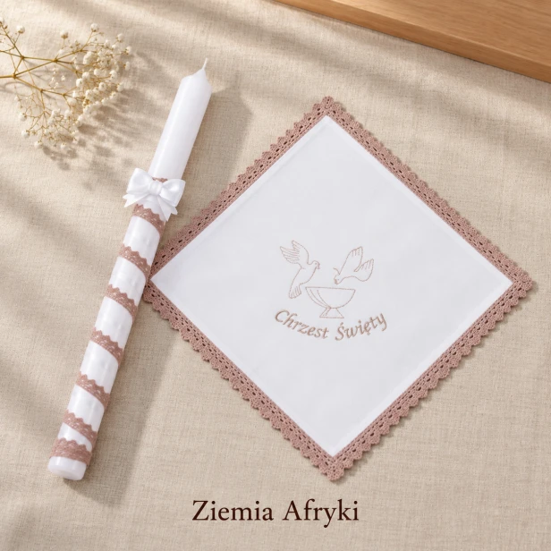 Ziemia Afryki – biała świeca chrzcielna.png