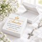 Rosarium™ Pudełko na różaniec z personalizowanym błogosławieństwem – I Komunia Święta