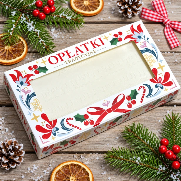 Świąteczne opłatki w rustykalnej aranżacji