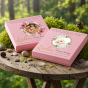 zdjęcie aranżacji, poglądowe Pudełko ZE ZDJĘCIEM maleństwa - Pamiątka Chrztu Świętego etui Royal Pink