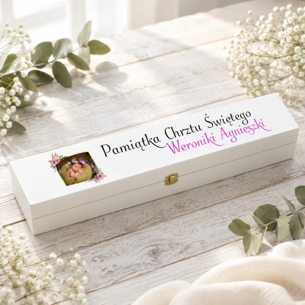 Personalizowane pudełko na świecę chrzcielną