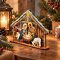 Szopka bożonarodzeniowa 3D ze Świętą Rodziną – 15 × 10 cm