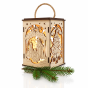 Lampion roratni drewniany LED naturalny – szopka i choinka, uchwyt