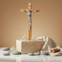 Nowoczesny krzyż oliwny z Jezusem – dekoracja religijna do domu