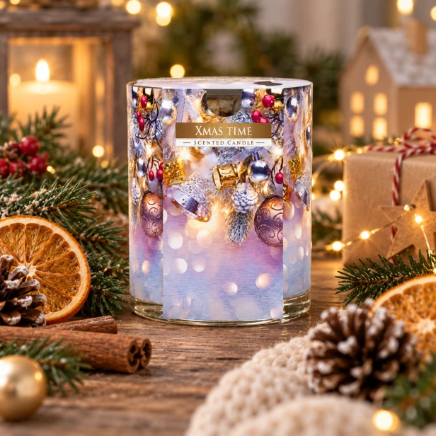 Świeca XMAS TIME – bożonarodzeniowa świeca zapachowa w ciepłej aranżacji