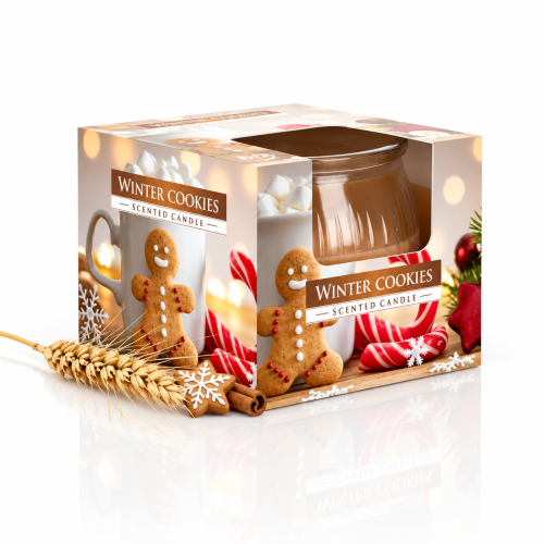 Świeca zapachowa Winter Cookies – zimowe ciasteczka, świeca świąteczna w szkle