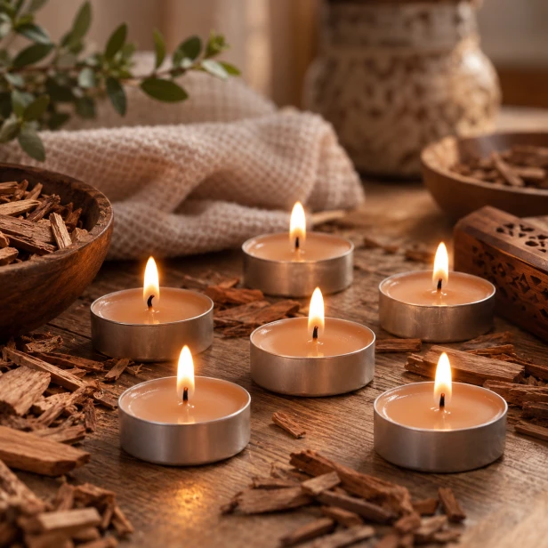 Podgrzewacze zapachowe sandałowe – świece tealight do domowego SPA