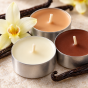 Świeczki zapachowe Wanilia – zbliżenie podgrzewaczy tealight