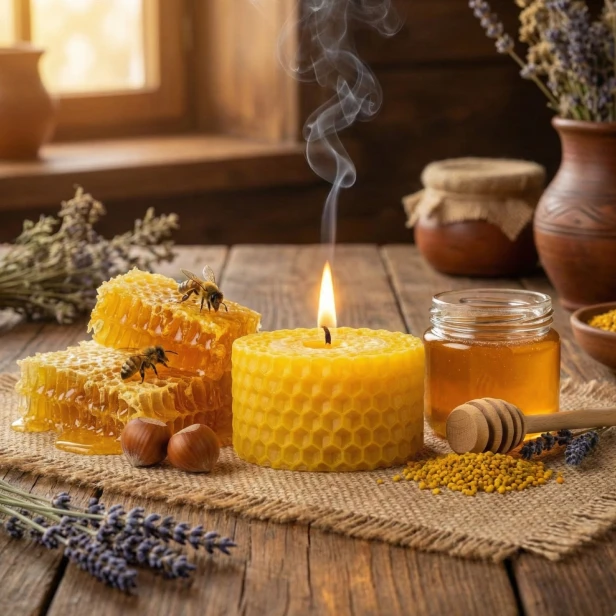 Świeca tealight z węzy pszczelej – naturalny wosk pszczeli | Linia BEE WAX