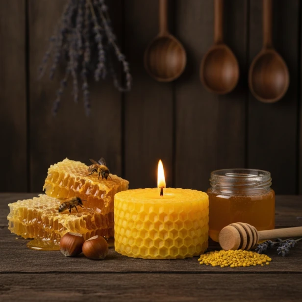 Świeca tealight z węzy pszczelej – naturalny wosk pszczeli | Linia BEE WAX