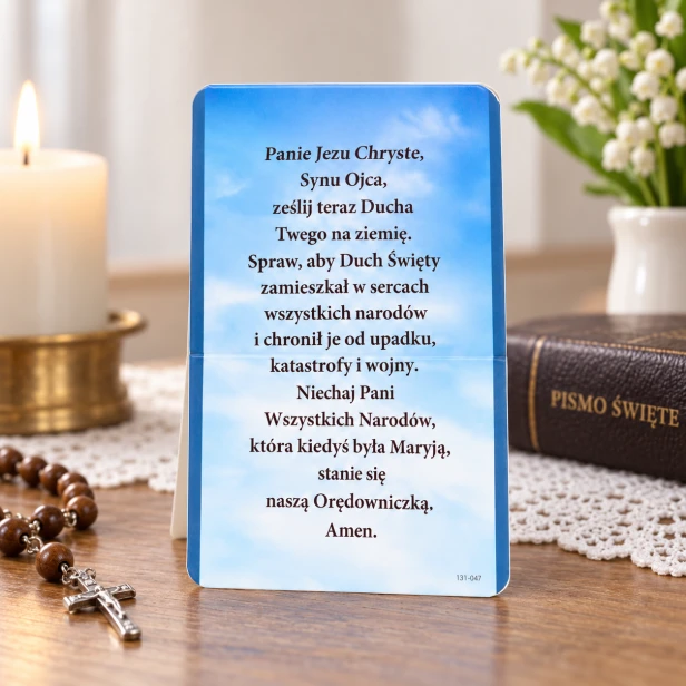 Modlitwa do Pani Wszystkich Narodów – rewers karty religijnej