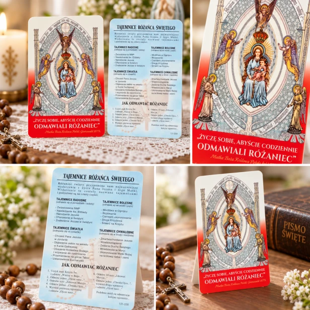 Matka Boża Gietrzwałdzka – kolaż obrazka religijnego i modlitwy