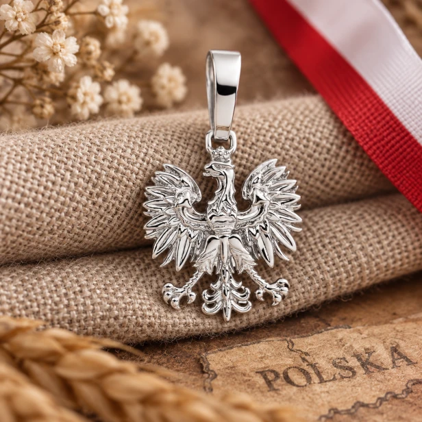 Zawieszka patriotyczna Orzeł Polski – srebro 925, ażurowe skrzydła