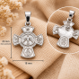Srebrny krzyżyk dwustronny 925 – symbole maryjne i Duch Święty
