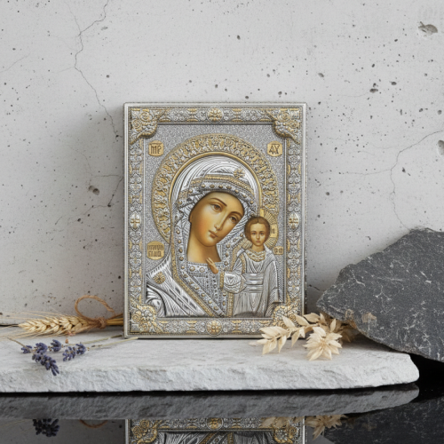 Srebrna Ikona Madonna Kazańska– symbol opieki i Bożej łaski | ICONA SACRA™ Silver