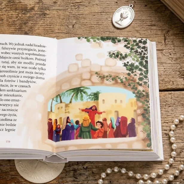 Ilustrowana Biblia dla dzieci z dedykacją – pamiątka religijna