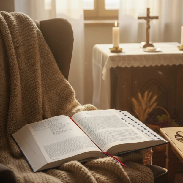 Pismo Święte ST i NT – otwarta Biblia z paginatorami